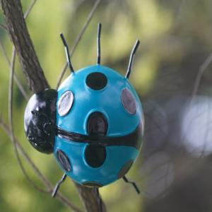 Quality Small Metal Ladybird Garden Ornaments Artistic Metal Ladybug Wall Decor wholesale