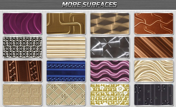 Coated Pvd 3D Finishing Laser Stainless Steel Sheet For Interior Wall Decoration