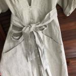 Bohemian Clothing Women Kimono Style V neck Maxi Linen Dress