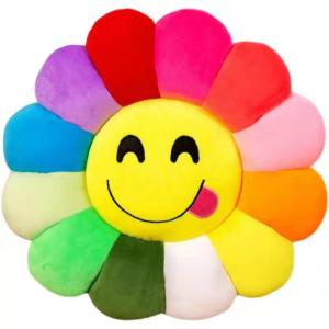 Quality 35*35cm Colorful Sunflower Stuffed Plush Toys Pillow Office Chair Cushion wholesale