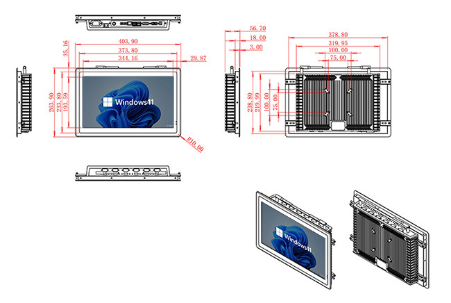 15.6-Inch Sleek Windows Touch Screen for Factory Monitoring and Digital Signage