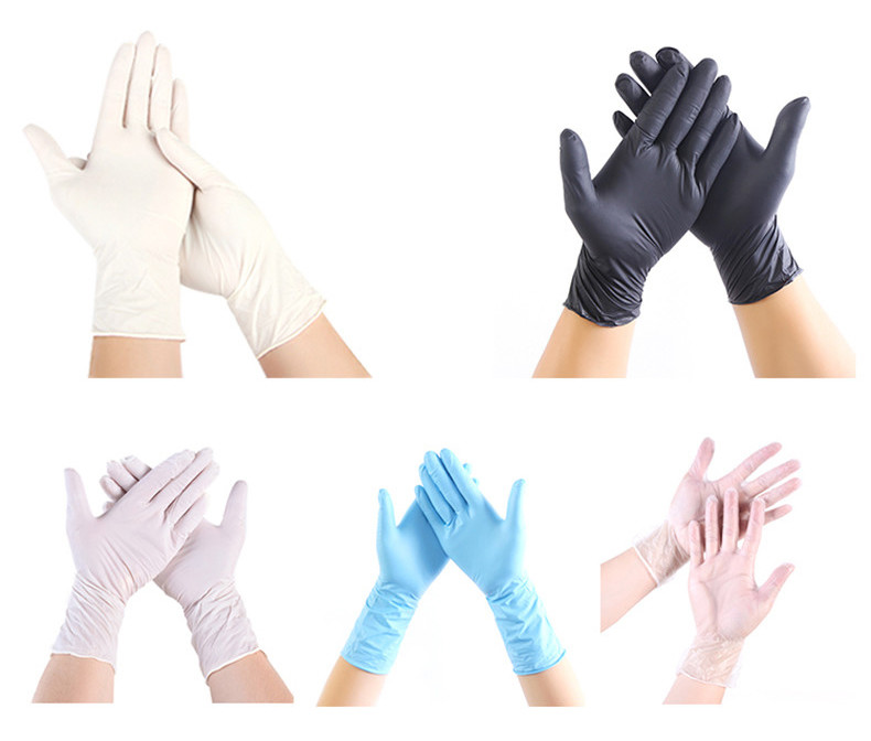 Black Thick Nitrile Powder Free Gloves Latex Free Nitrile Gloves Fully Textured