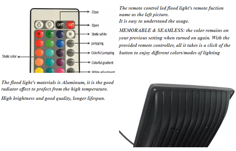 10w 20w 30w Outdoor LED Flood Lights , IP65 RGB LED Flood Lights Weather Proof