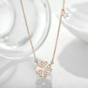 Quality YASVITTI 925 Sterling Silver Necklace Women Star Charms Dainty Jewelry Flower Shape 14K Rose Gold Plated Heart Necklace wholesale