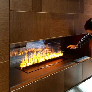 Quality 118'' 3000mm Water Mist Electric Fireplace 220V Multi-Side View Illusion Of Fire wholesale
