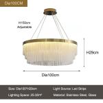 Luxury Gold Chandelier For Living Dining Room Led Glass Lighting mid century