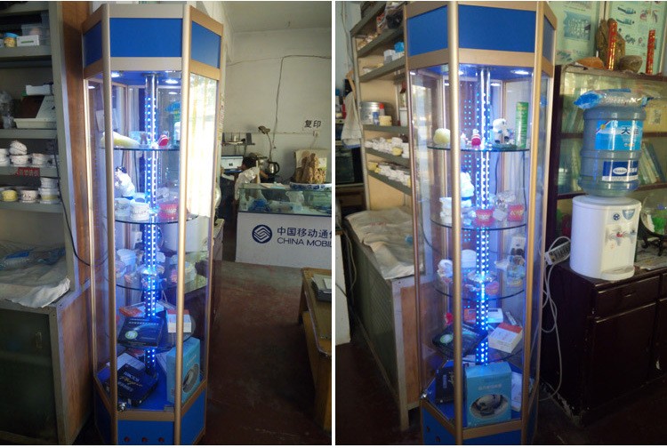 Generous Rotary Acrylic Display Showcase Mobile Lighting 53 * 53 * 100 Size Custom Color