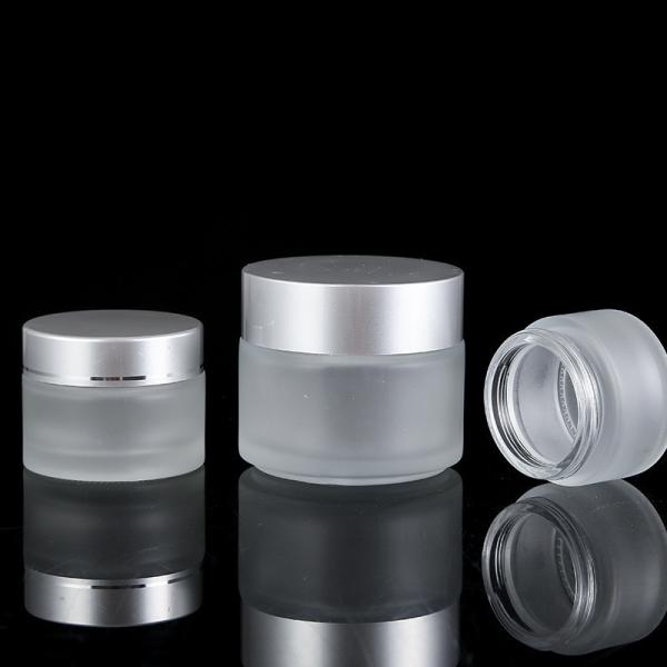 15g 30g 50g 100g Frosted Clear Glass Cream Jar with Gold Silver Screw Lid
