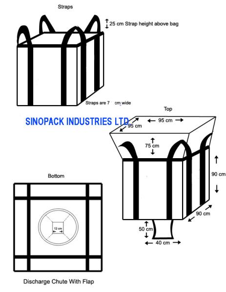 Heavy Duty Circular / Tubular Big Bag FIBC Virgin PP For Storage / Transportatio