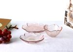 Kitchen Sakura Shape 13.5cm Frosted Glass Plate, Handmade Solid Pink Sauce Dish