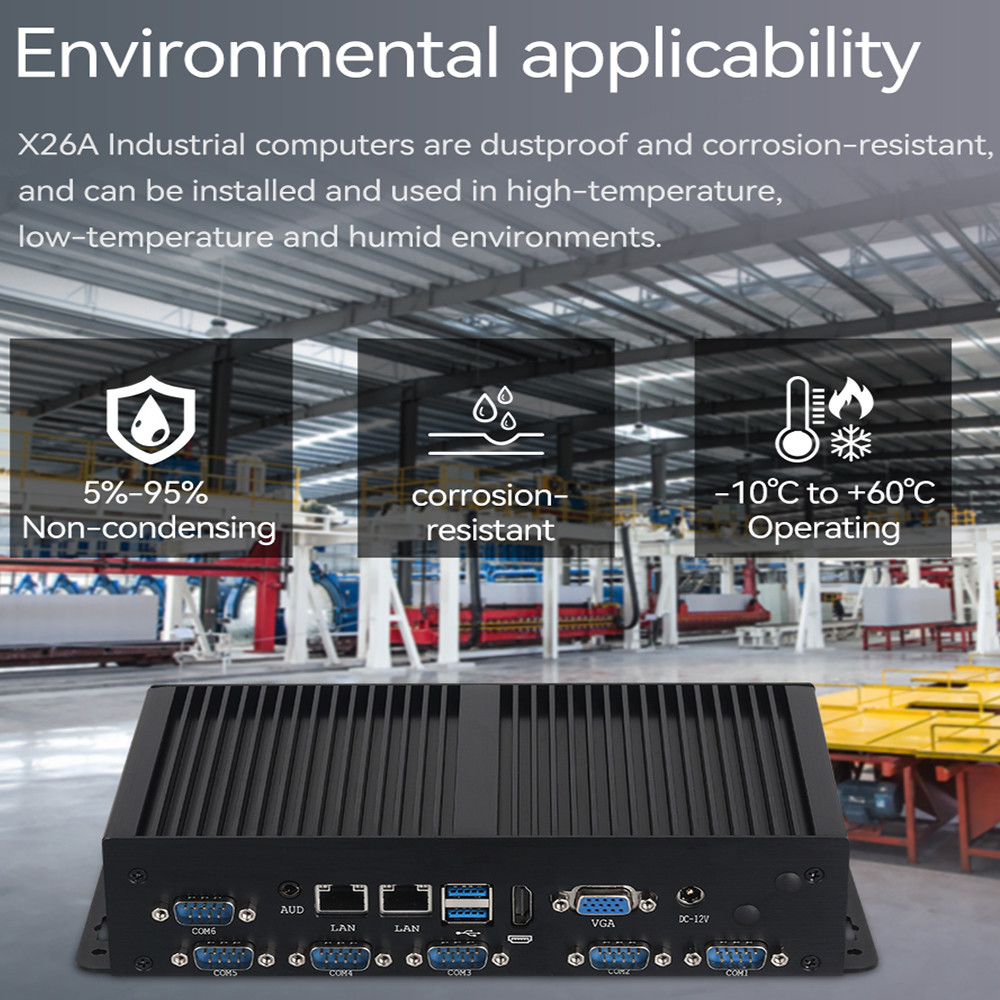 Dual LAN 6COM Fanless Intel Mini PC Core Series Celeron 3855U Processors With MSATA SSD