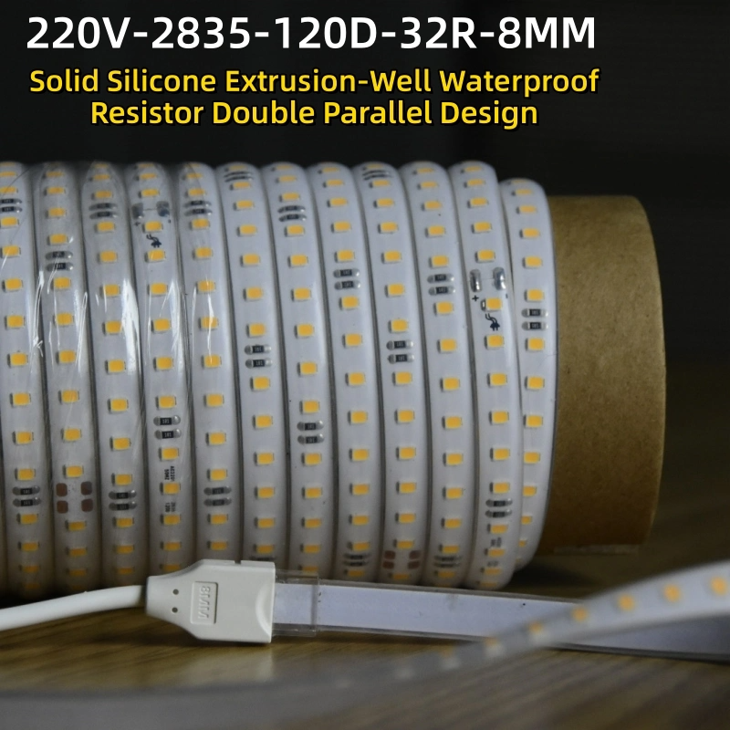 110v220v Waterproof 10mm 180leds 6500K Die-Cutting Board SMD2835 LED Strip Light IP67