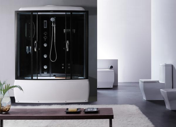 Black Profiles Enclosed Bath Shower Unit , Complete Shower Stall Kits
