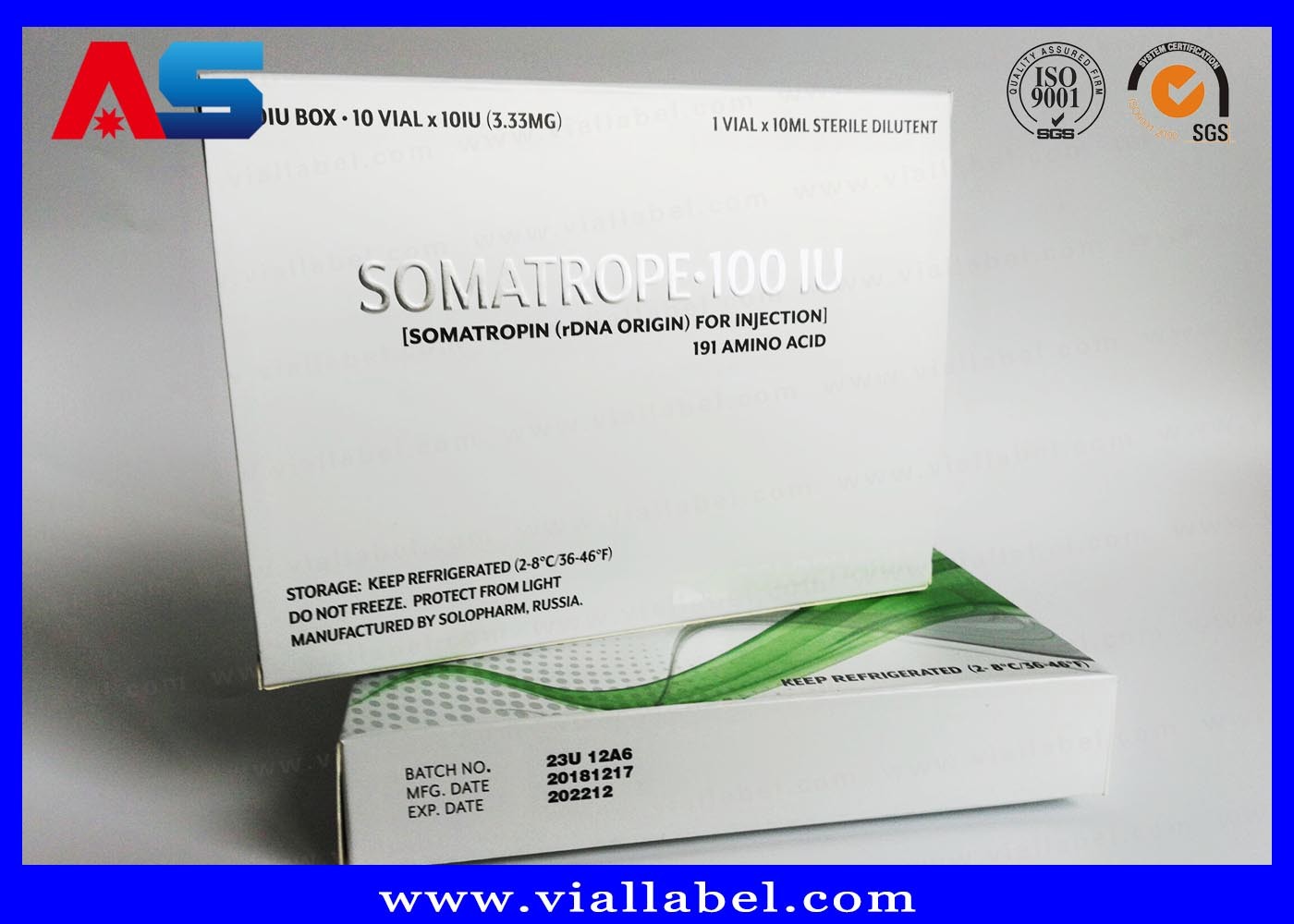 Custom Pharmaceutical Packaging Box For 10pcs 2ml Amp Vials With Plastic Trays