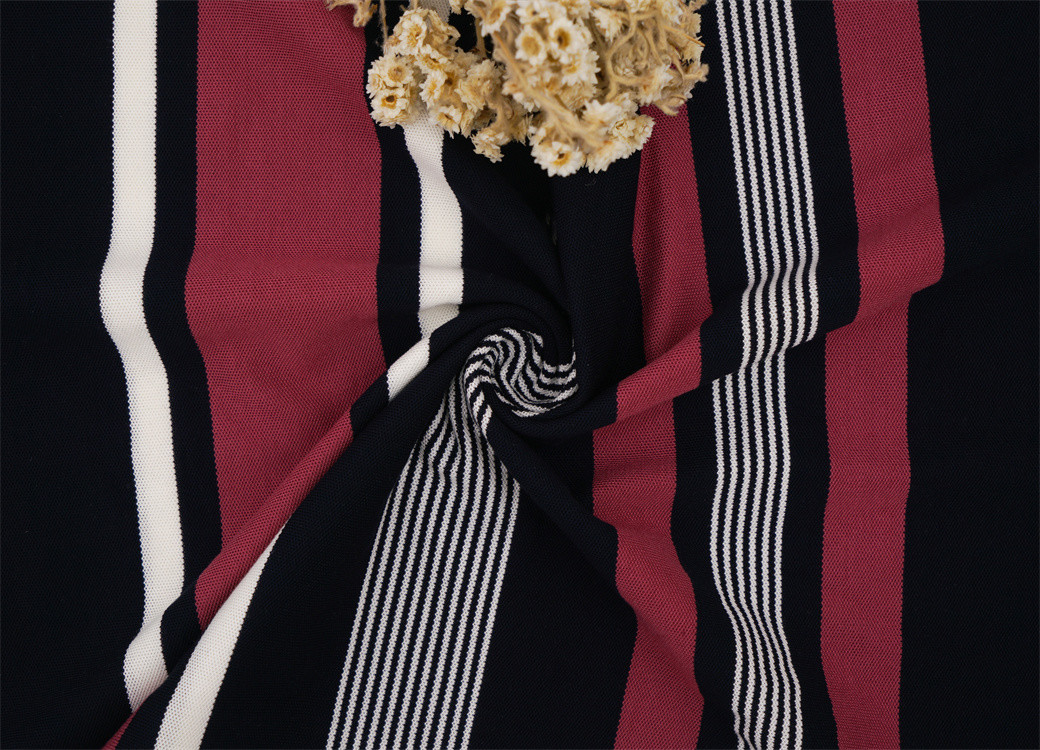 Skin-Friendly And Healthy Comfortable Hygroscopic Striped Knit Fabric For T-Shirt