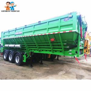 China Heavy Duty 3 Axles 60T Caterpillar Box Truck Trailer Genron Brand Used To Delivery Sands on sale