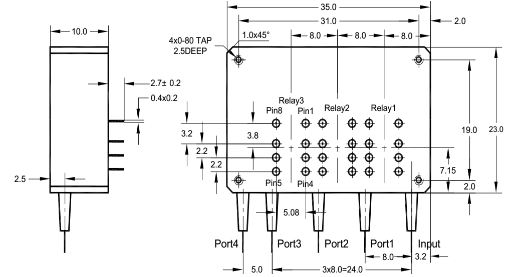 Mini 1x4 OptoMechanical Fiber optical Switch