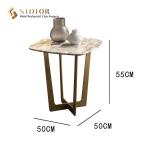Natural Marble Small Movable Coffee Table 55cm Height European Style