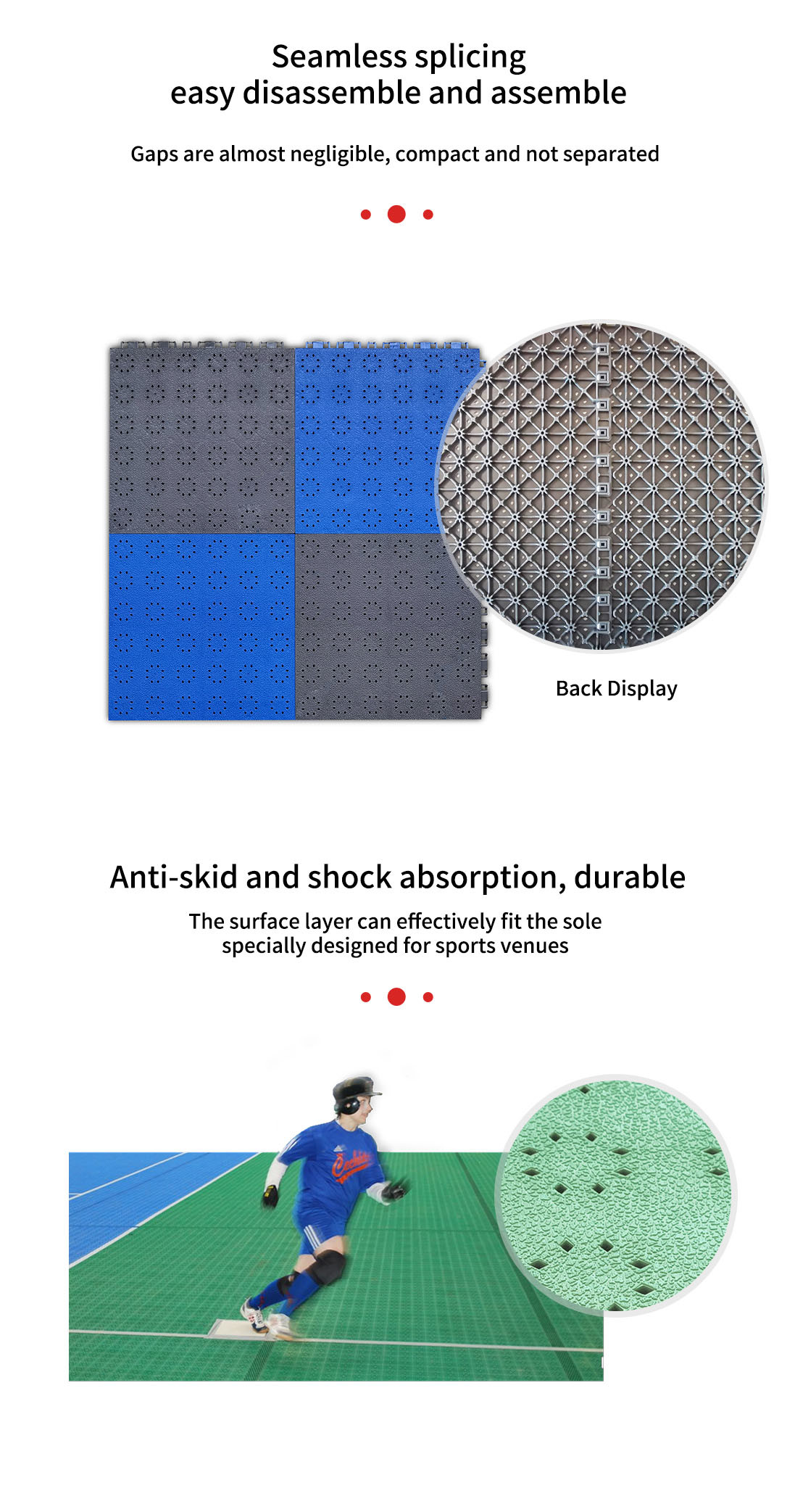Sport Elasticity TPE Backyard Floor Tile Basketball Court Interlocking