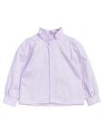 Little Girls Cotton Woven Ruffle Neck Blouse Long Sleeve Button Up For Summer