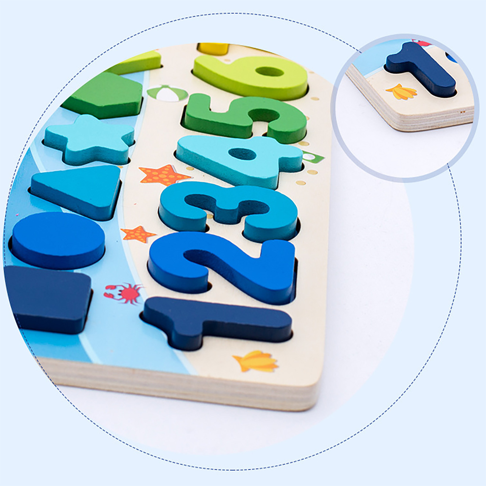 Math Fishing Educational Wooden Montessori Baby Toys 15cm