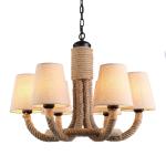 Antique Rustic Lamp for Coffee Farmhouse house Dining Room Rope chandelier(WH-CI
