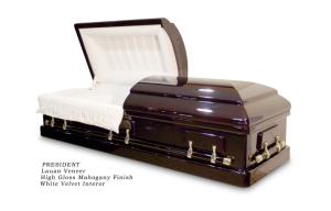 Quality High gloss black american style wooden casket , MDF with veneer wholesale