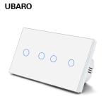 4 Gang Touch Light Switch White Black Grey Gold Smart Wall Switch