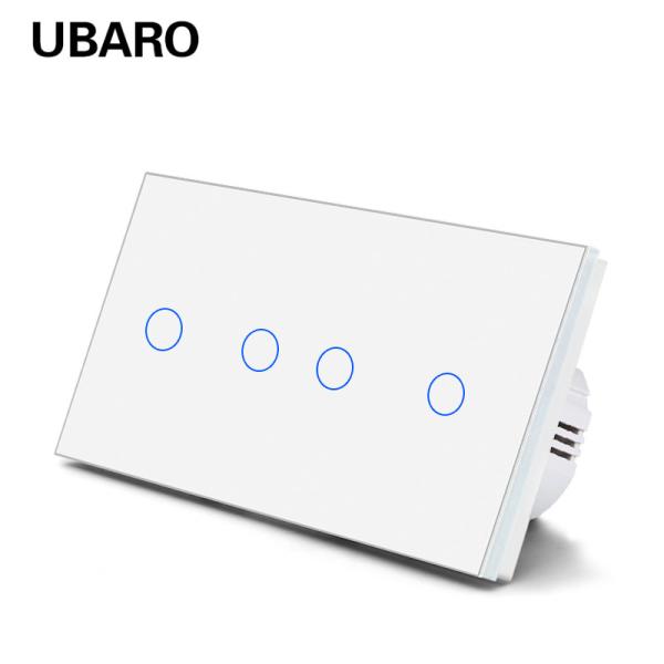 4 Gang Touch Light Switch White Black Grey Gold Smart Wall Switch
