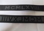 3.5 Cm Custom Jacquard Ribbon Black Grey Words Knitted Nylon Woven Breathable