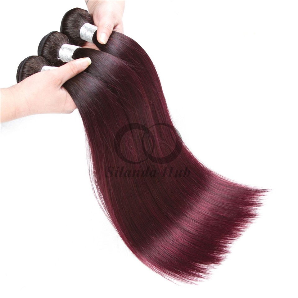 #T1B/99J Straight Remy Human Hair Bundles Sew In Weave Bundles Brazilian Bundle Deals