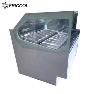 Quality R290 Refrigerant Glass Door Upright Ice Cream Freezer 450L wholesale