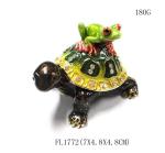 Fashion enamelled metal turtle jewelry box with turtle trinket box