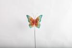 Hollow Out Colorful Metal Butterfly Outdoor Garden Decorations with Glass Beads