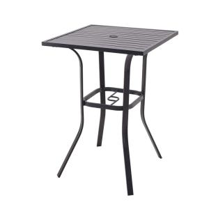 Quality Metal Bistro Table Bar Height Outdoor Square With Umbrella Holes wholesale