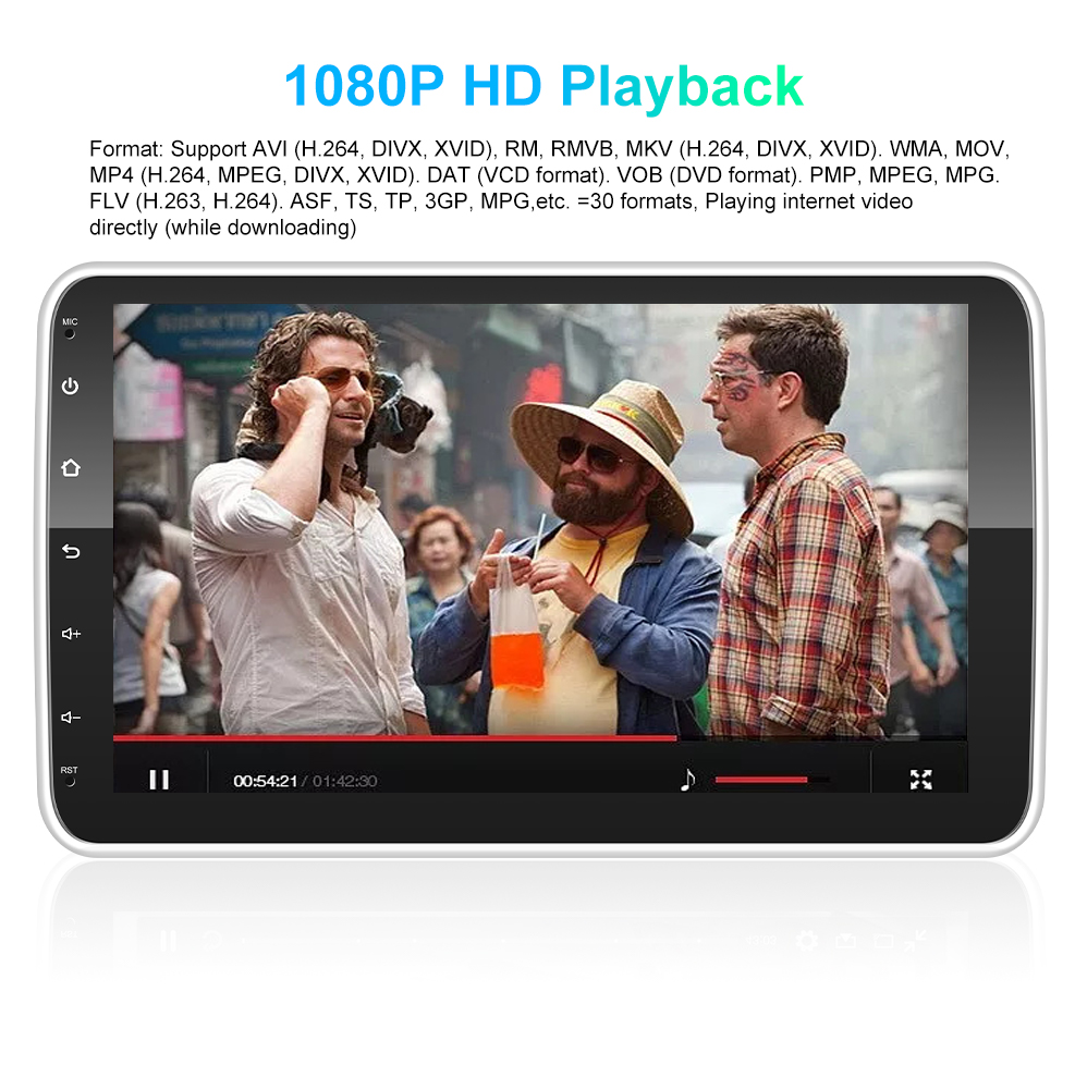 10.1 inch Big IPS Screen Car Multimedia Player with Rotatable Display and GPS Stereo