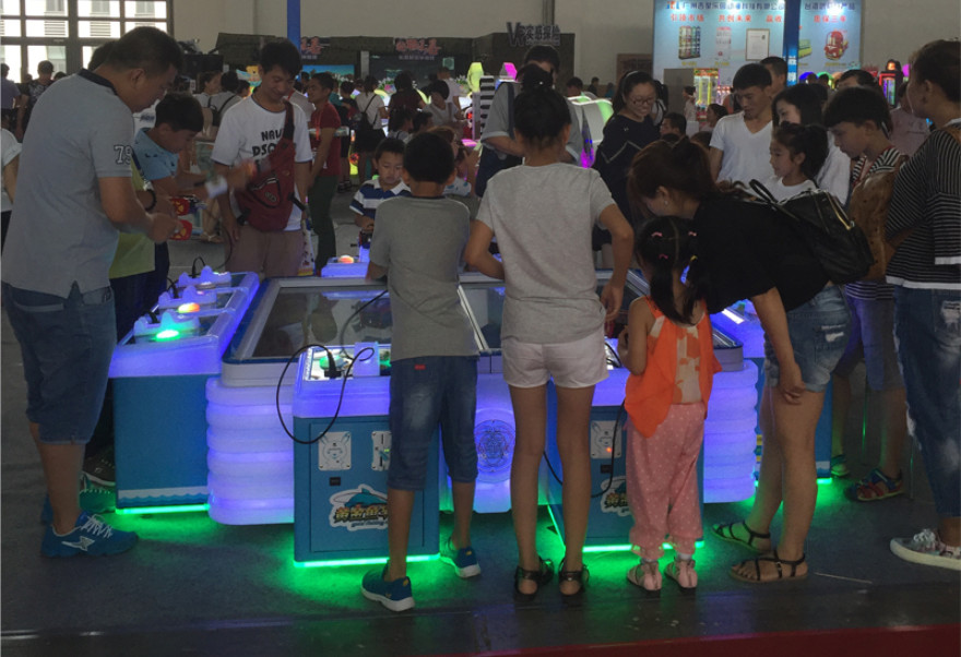 10 Players Kids Arcade Machine / Indoor Fishing King 10p Amusement Arcade Game Machine
