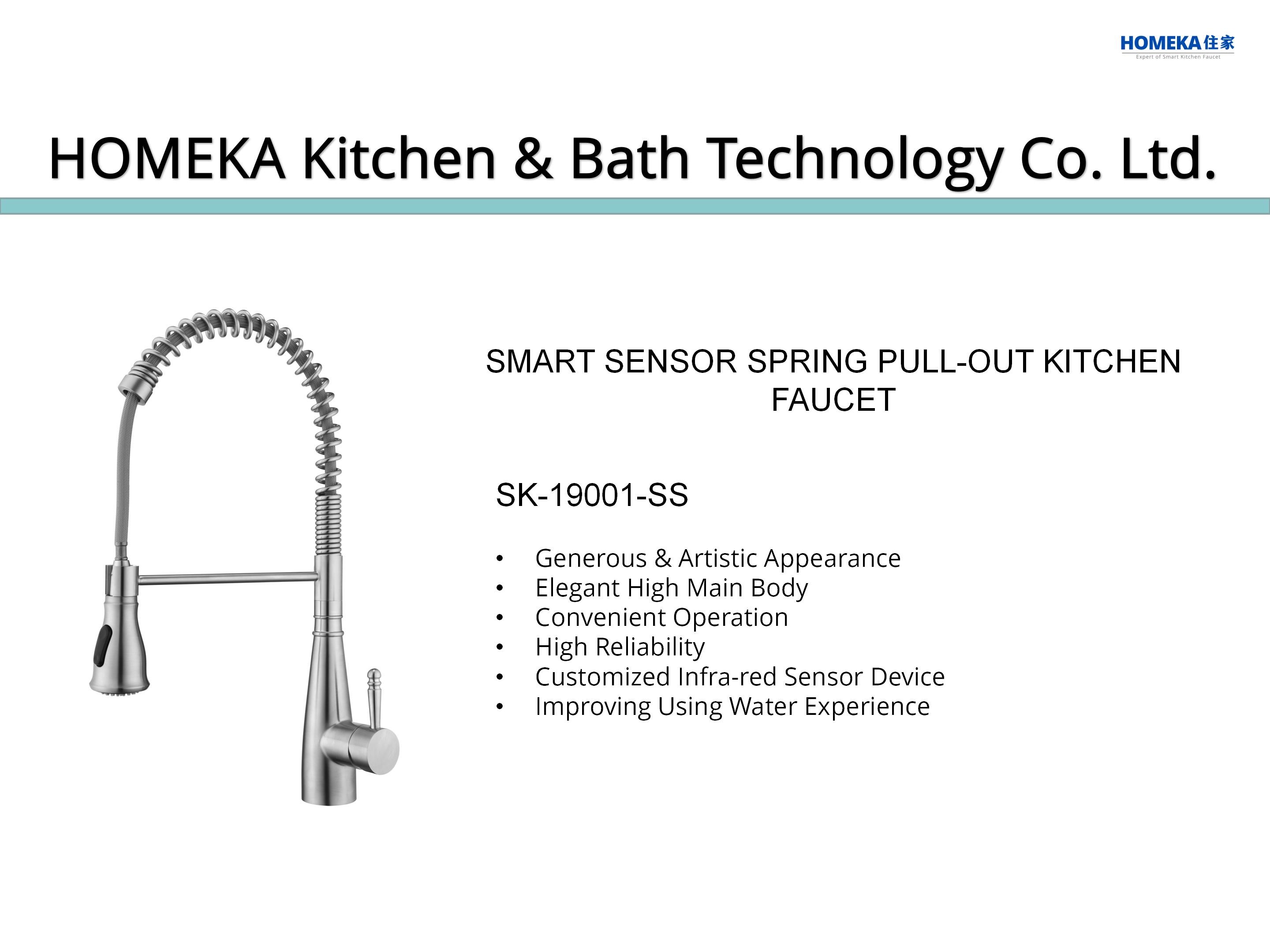 Retractable Spring Coil Kitchen Faucet Space Saving Motion Sensor For Sink