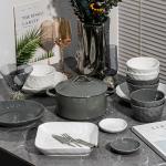 End Ceramic Tableware Set Gold Rim Perfect for Home and Hotel Includes Bowls 12