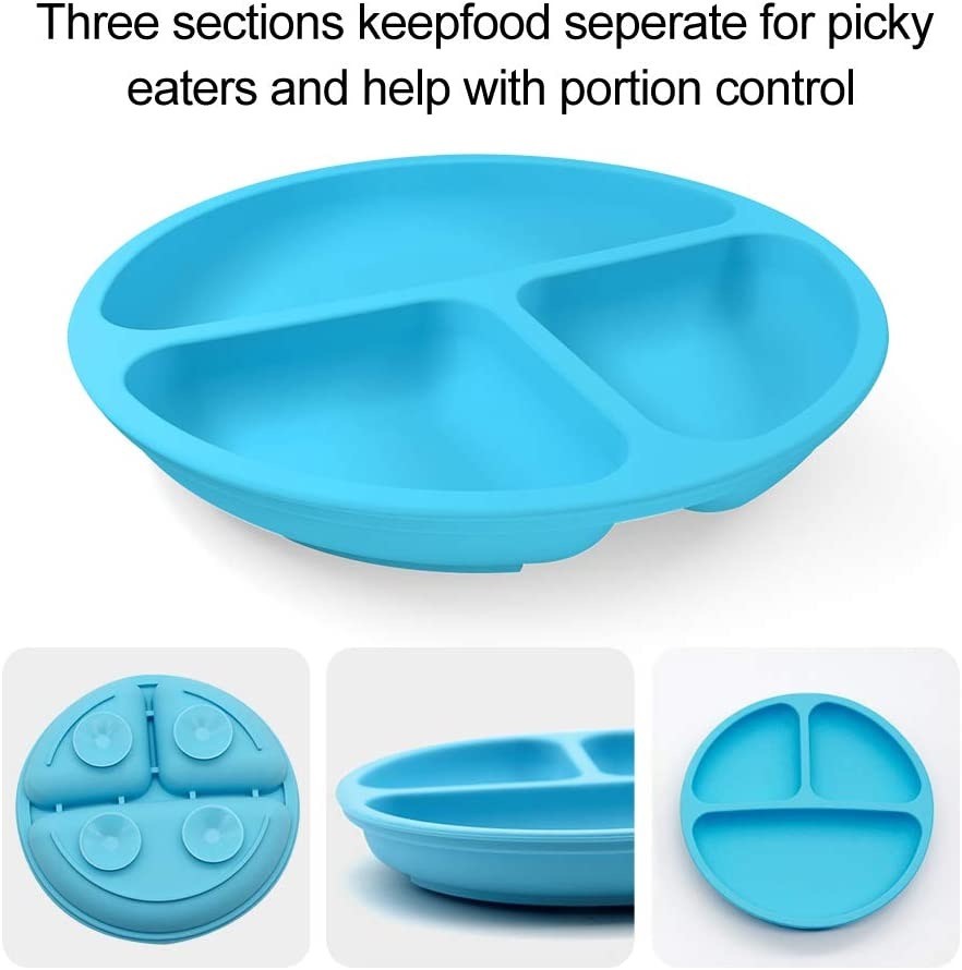 Non Slip Practical Silicone Feeding Bib , Portable Silicone Childrens Plates