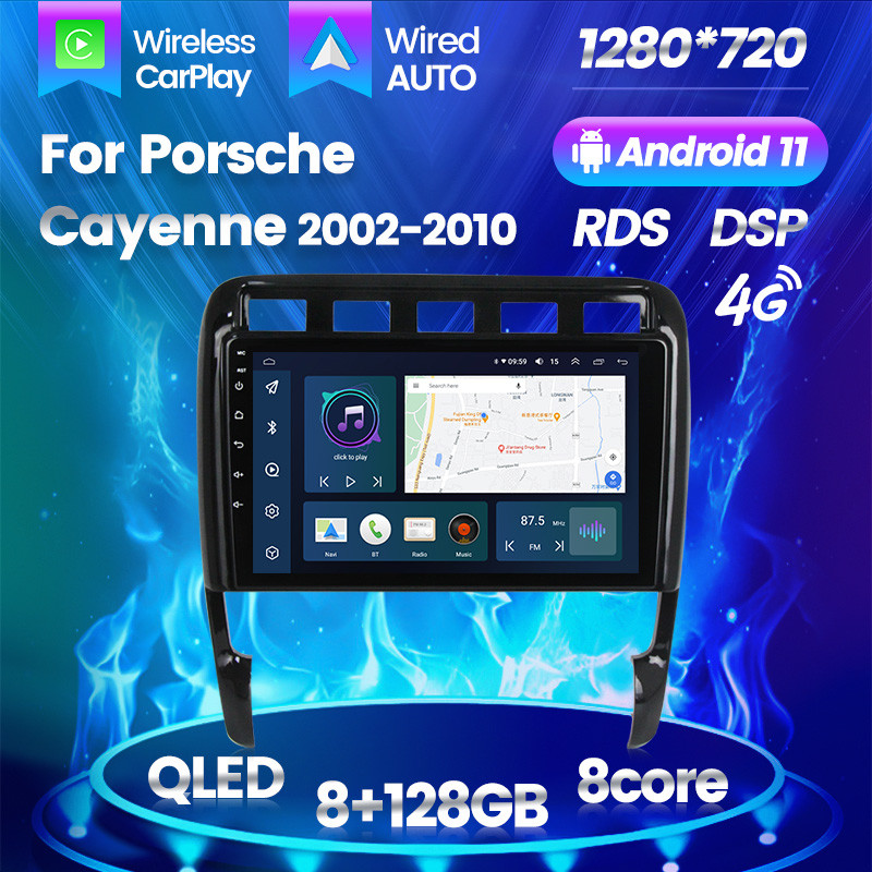 256GB Porsche Android Auto Cayenne 2002-2010 9 Inch Android Auto Head Unit
