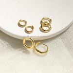 Silver Fine Jewelry Minimalist 18K Gold 9MM 11MM 13MM Hoop Set for FedEx DHL UPS