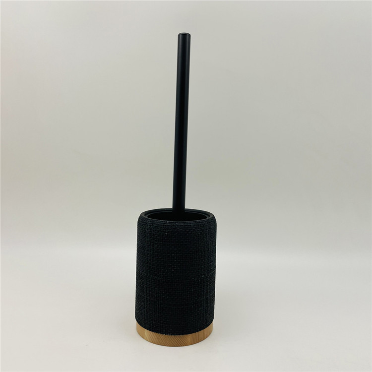 Black Fabric Look Polyresin Bathroom Accessories Set For Hotel Home Bathroom