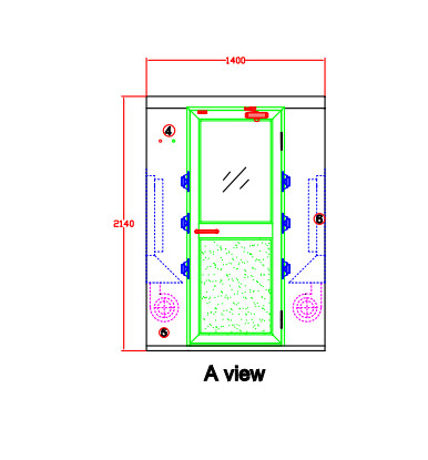 Four People Stainless Steel Air Shower , Air Showers For Clean Rooms With Fingerprint Machine