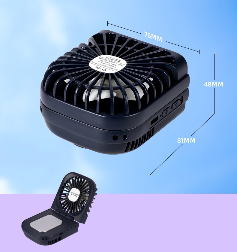2000mAh USB Rechargeable Handheld Fan for Portable Air Cooling and Neck Wearable Design