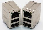 Dual USB Ports + RJ45 Lan Jack Combo Stacked 3 x 1 Ports For Internet Data