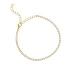 White Gold Plated May Birthday Emerald Cubic Zircon Adjustable Tennis Chain