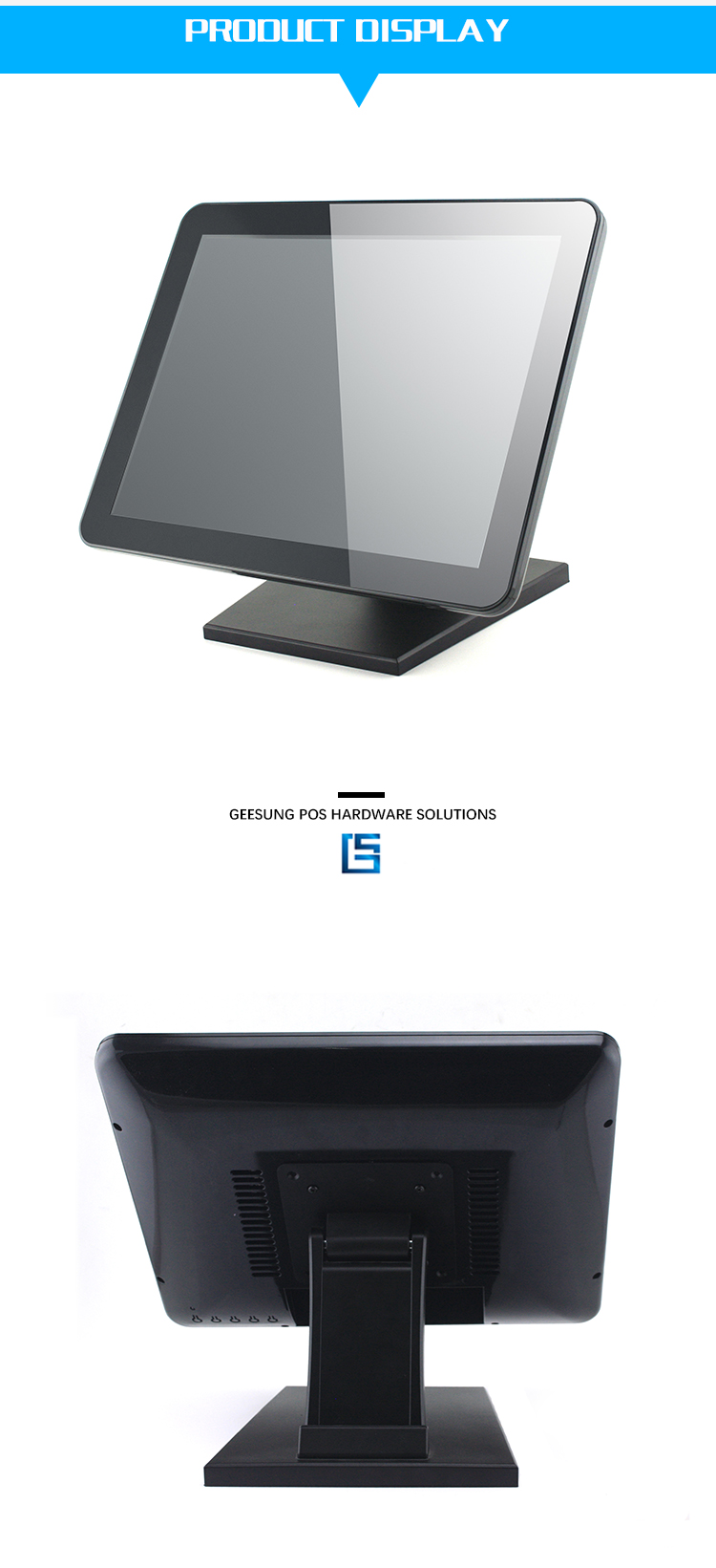 OEM Brand 1280*1024 Lcd 17 Inch Touch Screen Monitor Wall Mount Metal Stand