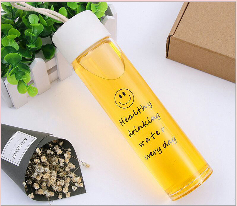 monolayer glass high boron silicon transparent water cup four colors size 22*5.5cm logo printing