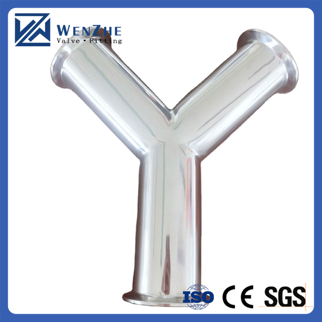 Sanitary Stainless Steel304 316 Pipe Fitting Tri Clamp Wyes Tee Y Type Tee Guaranteed